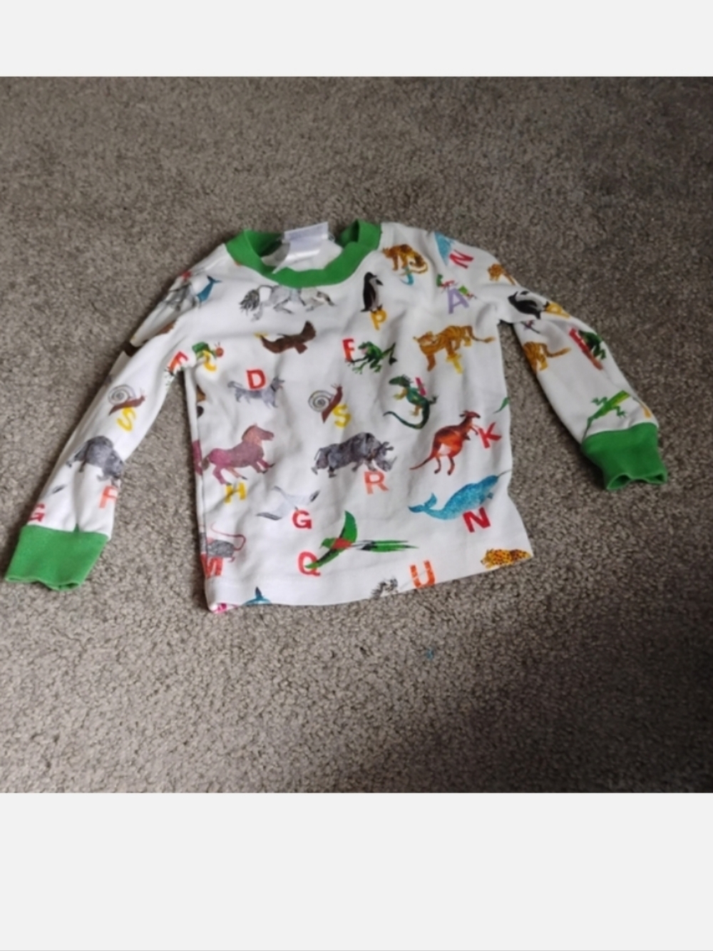 Pottery Barn Kids X World Of Eric Carle Alphabet Print Pajama Long Sleeve Top 2T